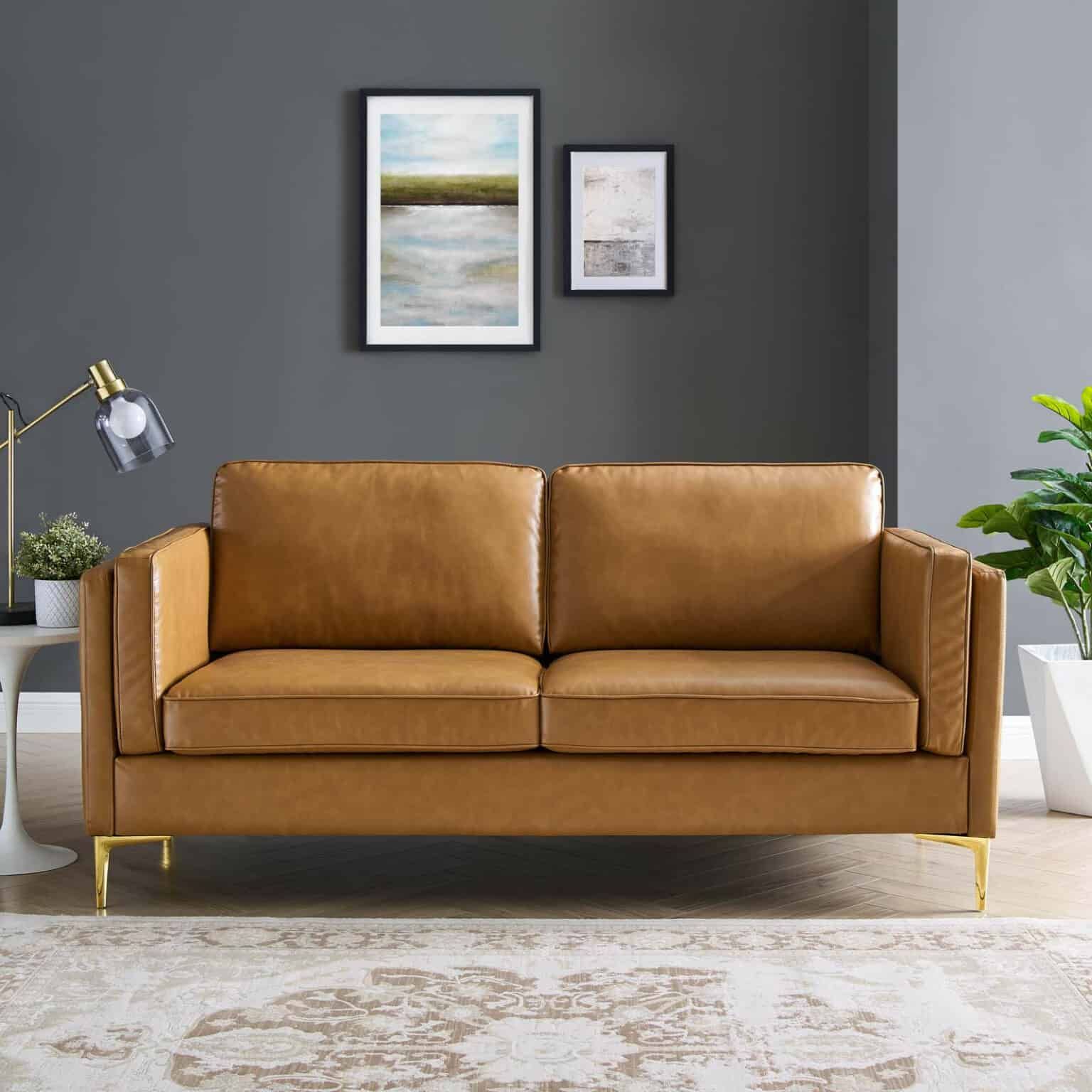 15 Vegan Leather Sofas, Ranked By How Eco-Friendly They Are with Creating a Stylish Living Space with a Bartlett Vegan Leather 3-Piece Sofa