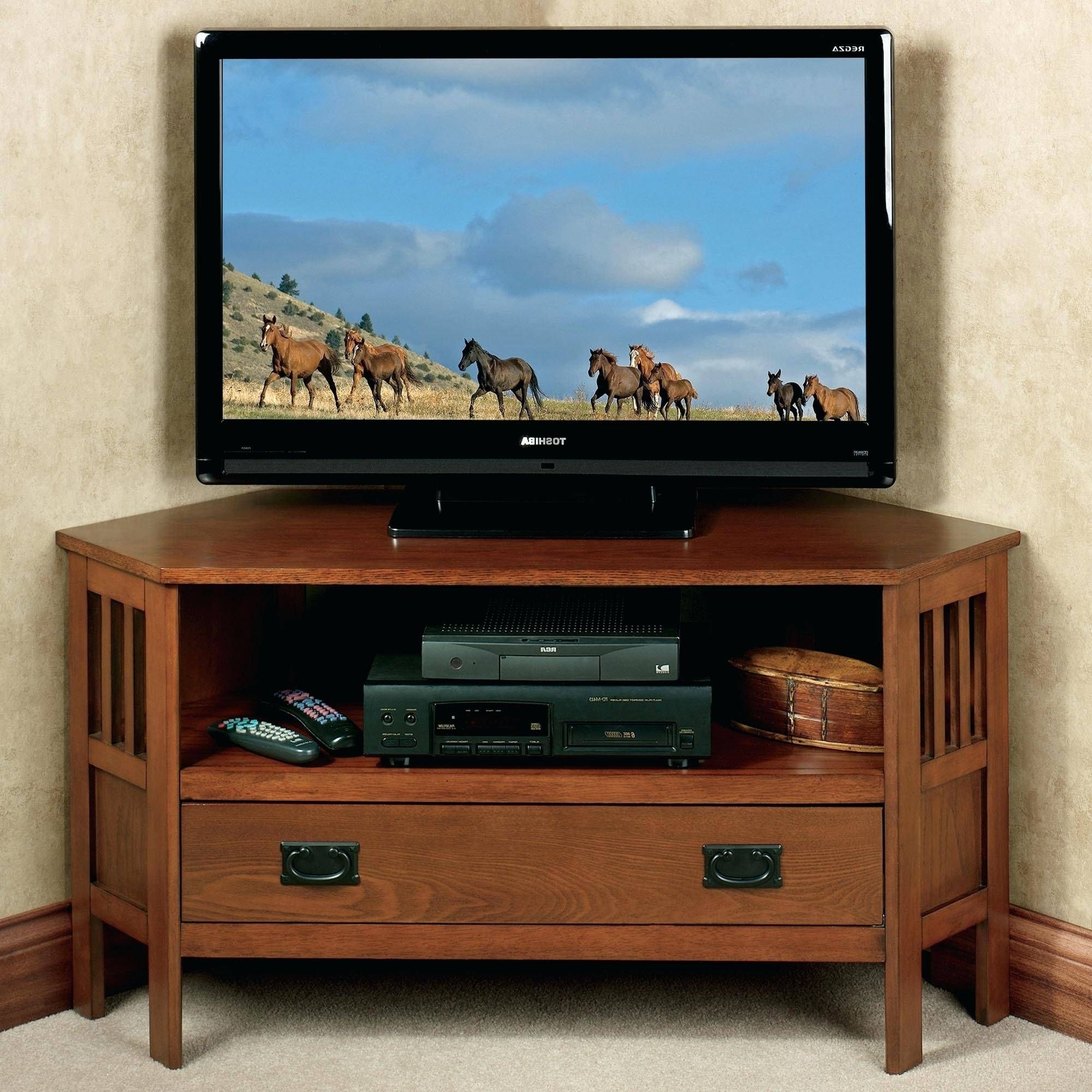 20 Best Ideas Corner Oak Tv Stands For Flat Screen throughout 41 In. Wide Corner Tv Console (Dark Oak)