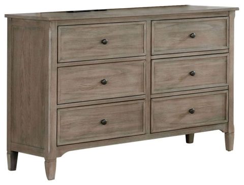 6 Drawers Wooden Dresser With Round Pull Knobs Design, Wire-Brushed ... regarding 4 Drawers Wooden Chest With Round Pull Knobs Design, Wire-Brushed Warm Gray