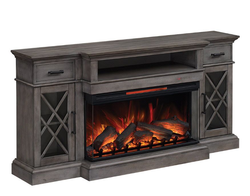 70&quot; Hamilton Weathered Gray Tv Stand Infrared Electric Fireplace throughout The Ultimate Guide to Setting Up Your 80-Inch TV on a Black Entertainment Center