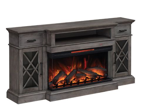70" Hamilton Weathered Gray Tv Stand Infrared Electric Fireplace throughout The Ultimate Guide to Setting Up Your 80-Inch TV on a Black Entertainment Center