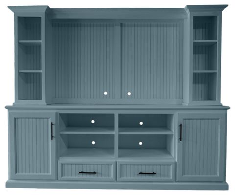 90" Modern Coastal Entertainment Center With Hutch - Contemporary ... pertaining to Beyond the Basics Essential Considerations for Choosing an 80" Entertainment Center With Hutch