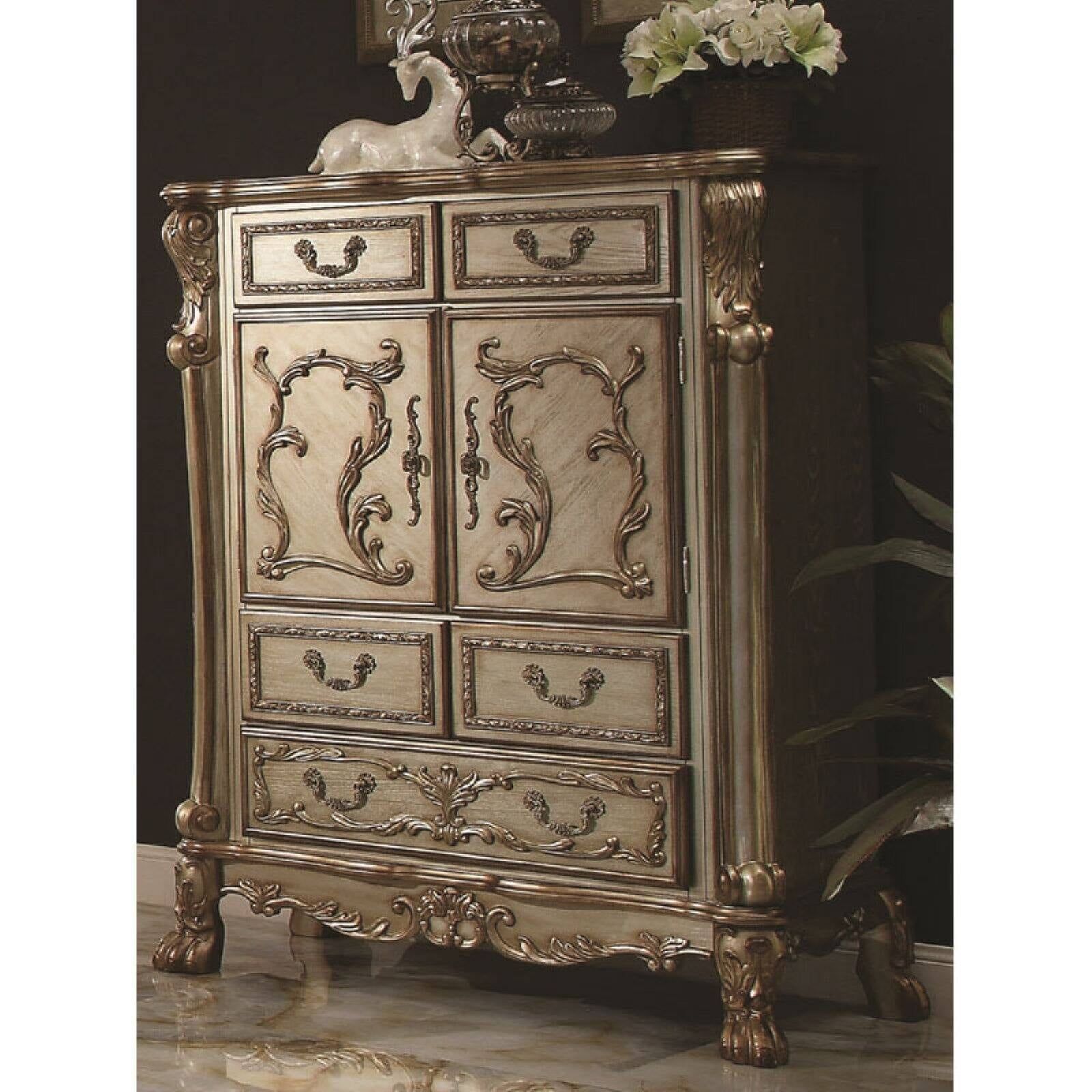 Acme Dresden Chest, Gold Patina &amp;Amp; Bone-Color:gold Patina &amp;Amp; Bone ... pertaining to From Concept to Living Room: The Story Behind the ACME Dresden Entertainment Center&amp;#039;s Unique Appeal