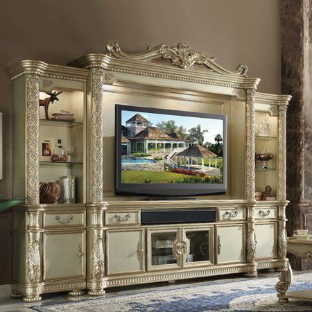 Acme Vendome Ii Entertainment Center Acme Furniture, Furniture Outlet ... within Acme Vendome Ii Entertainment Center Gold Patina And Bone