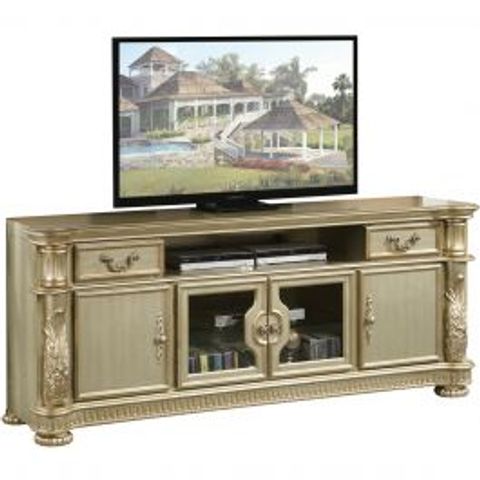 Acme Vendome Ii Tv Console, Gold Patina &Amp; Bone regarding Acme Vendome Ii Entertainment Center Gold Patina And Bone