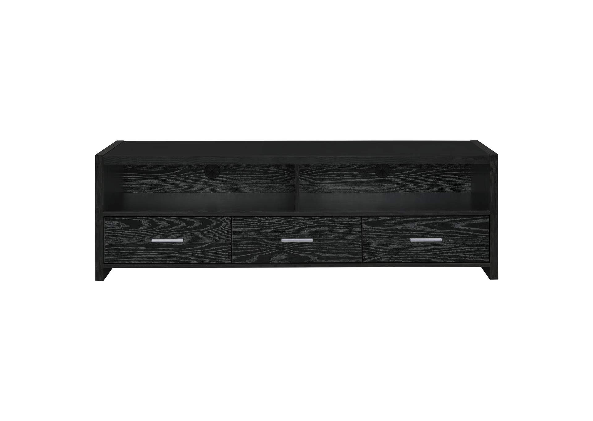 Alton 3-Drawer Engineered Wood 62&quot; Tv Stand Black Oak in