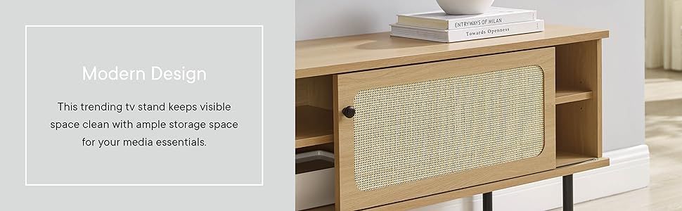 Amazon.com: Modway Cambria Rattan Tv Stand, 47 Inch, Oak : Home &amp;Amp; Kitchen in Setting Up Your Cambria 47 TV Stand A Step by Step Guide
