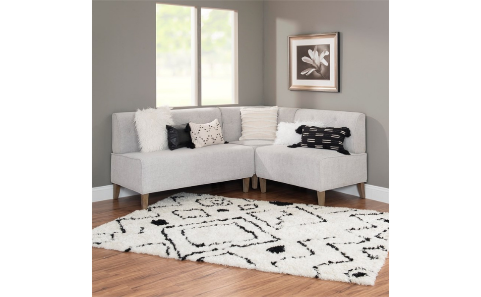 Amazon.com: Pemberly Row 19&quot; Seat Height Fabric Upholstered Corner Nook ... within