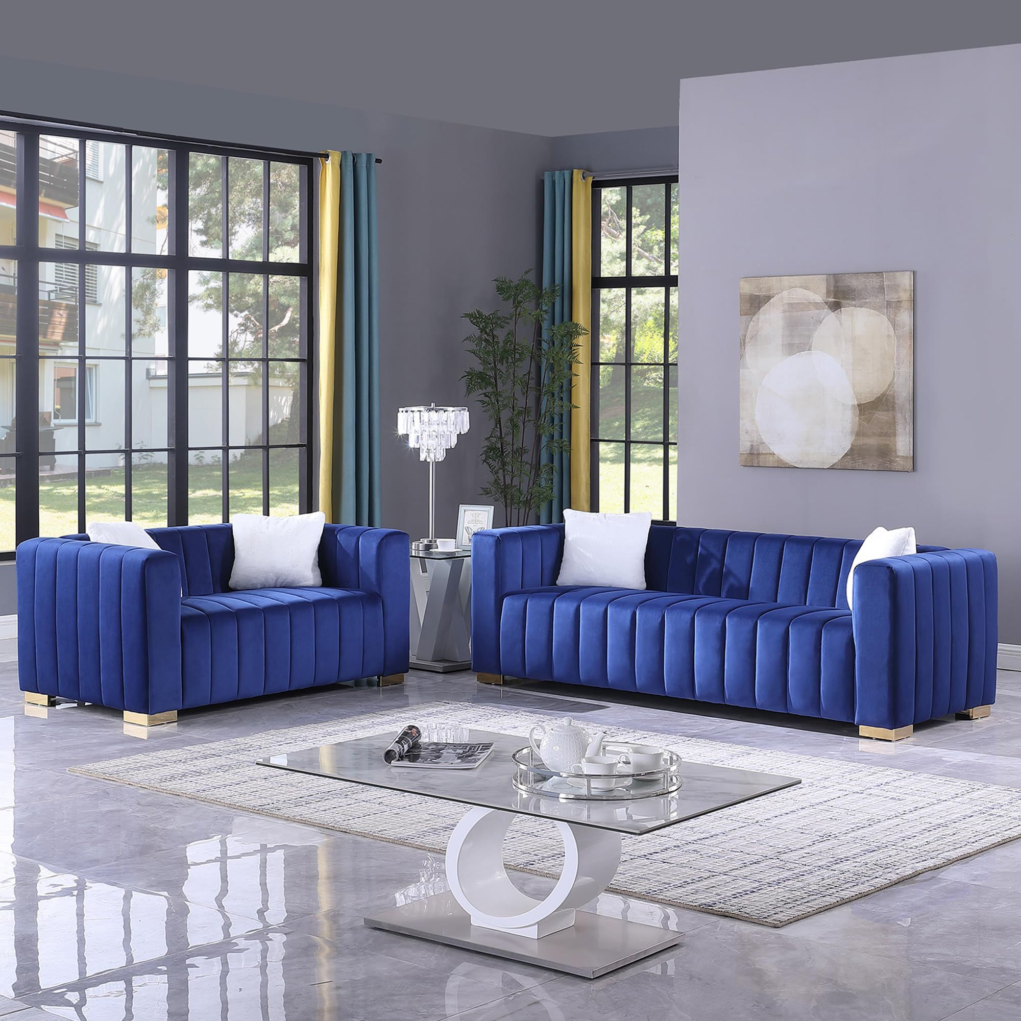Auction Detail for Decoding the Comfort of a Home Square Velvet Sofa Set