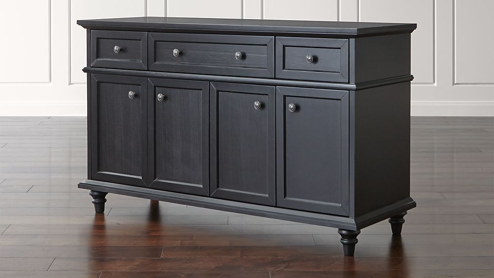 Avalon Black Sideboard | Crate And Barrel for 57&quot;W Sideboard, Black