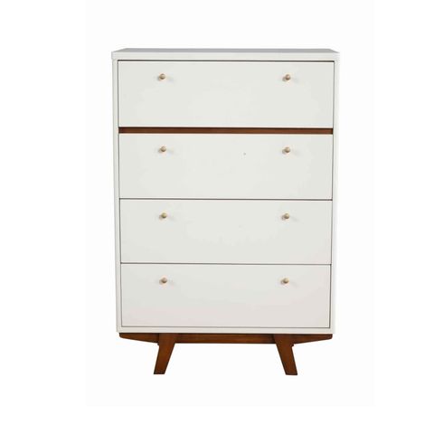 Benjara 4 Drawer Wood Chest With Round Pulls And Angled Legs, White And ... with regard to Unveiling the Charm of a 4 Drawers Wooden Chest: Design, Features, and Styling Tips