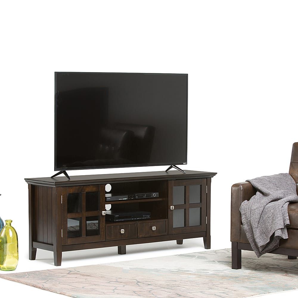 Best Buy: Simpli Home Acadian Solid Wood 60 Inch Wide Transitional Tv ... intended for Acadian Solid Wood 60&quot;W Tv Media Stand &amp; For Tvs Up To 65&quot;