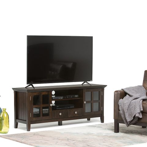 Best Buy: Simpli Home Acadian Solid Wood 60 Inch Wide Transitional Tv ... intended for Acadian Solid Wood 60"W Tv Media Stand & For Tvs Up To 65"