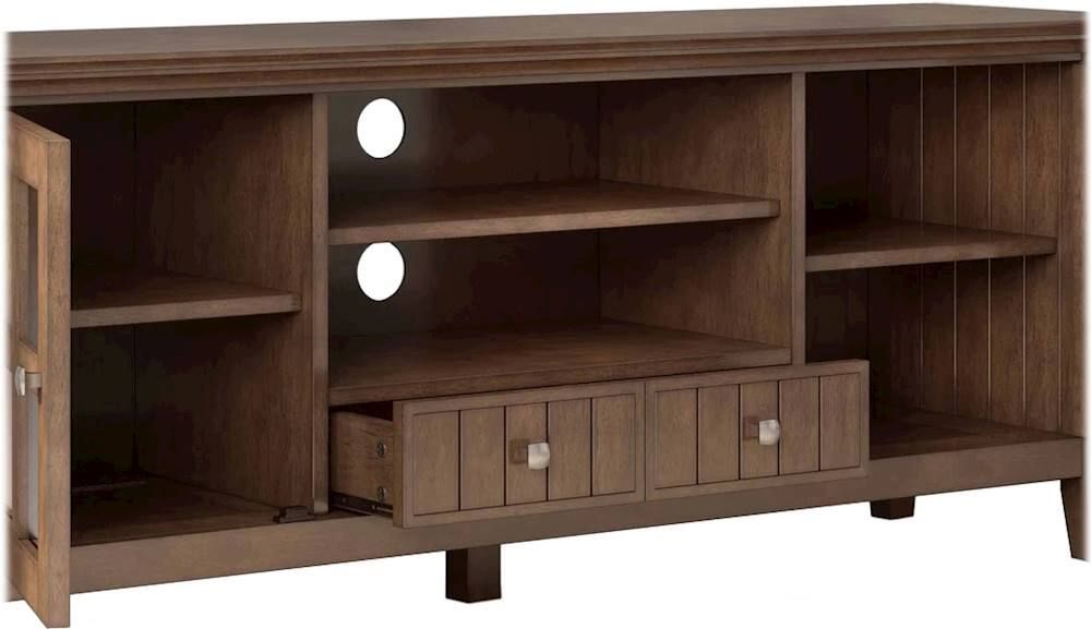 Best Buy: Simpli Home Acadian Solid Wood 60 Inch Wide Transitional Tv ... regarding Acadian Solid Wood 60&quot; Tv Media Stand, Rustic Natural Aged Brown