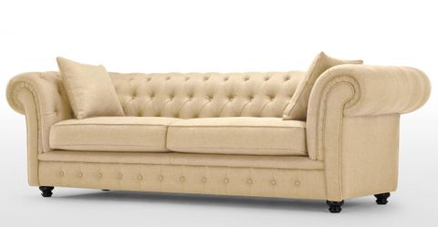 Branagh 3 Seater Chesterfield Sofa In Barley Beige | Made.com ... regarding