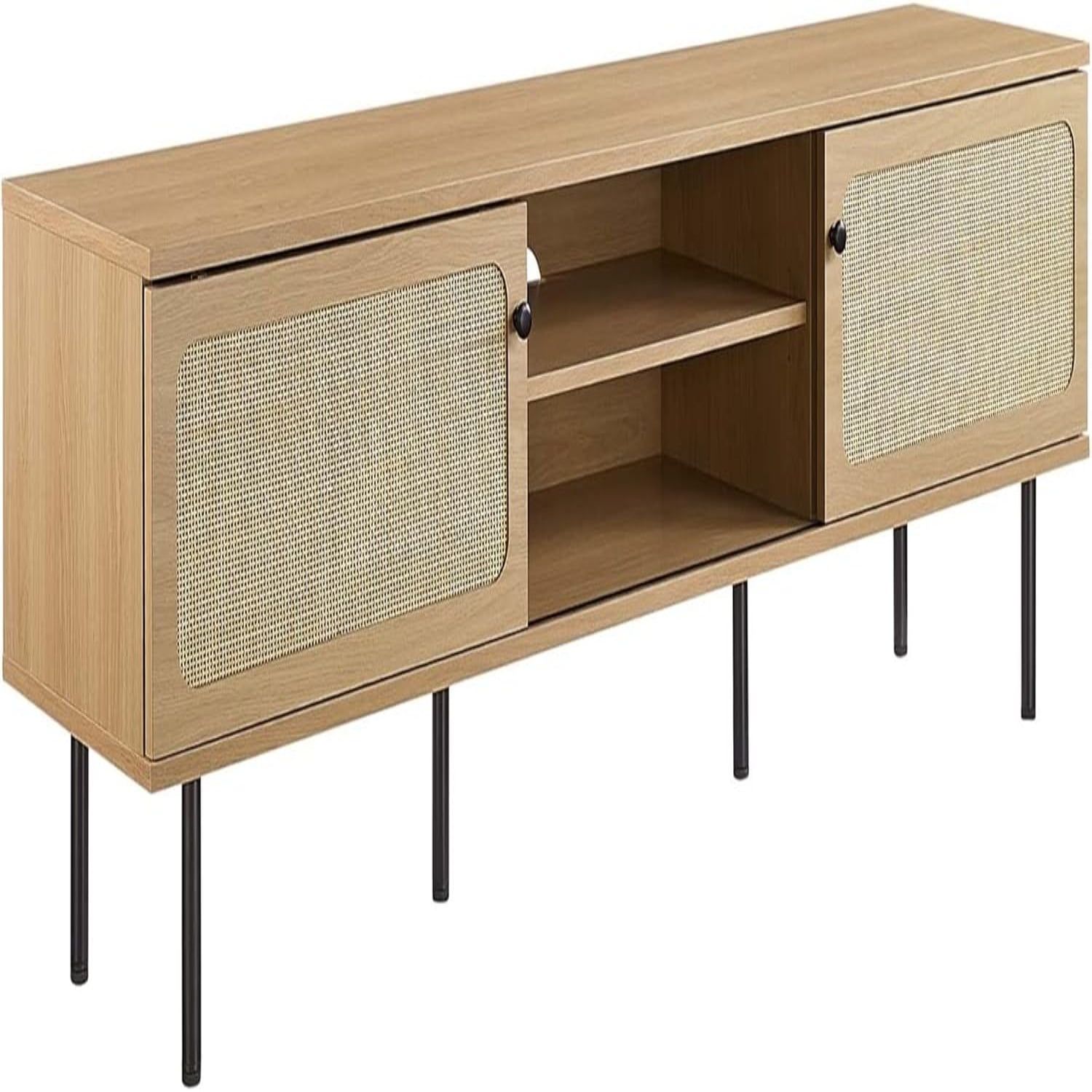 Cambria Rattan And Particleboard Tv Stand For Tvs Up To 70&quot; In Oak ... with