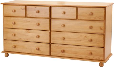 Carlisle 10 Drawer Chest - Wood Chest Of Drawers - 6 Large Drawers - 4 ... for 4 Drawers Wooden Chest With Round Pull Knobs Design, Wire-Brushed Warm Gray
