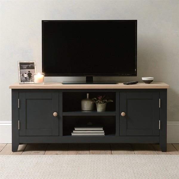 Chester Charcoal Large Tv Stand Up To 60&quot; - The Cotswold Company with regard to Integrating a Charcoal TV Stand Into Your Living Space Design