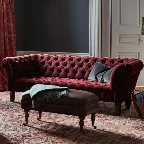 Chesterfield Sofa, Burgundy Mohair | Soho Home #Burgundylivingroomdecor ... inside