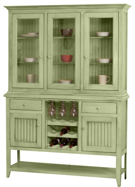 Coastal Dining Hutch And Buffet With Wine Rack - Contemporary - Buffets ... throughout 80&quot; Modern Coastal Entertainment Center With Hutch, Summer Sage