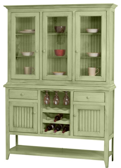 Coastal Dining Hutch And Buffet With Wine Rack - Contemporary - Buffets ... throughout 80" Modern Coastal Entertainment Center With Hutch, Summer Sage