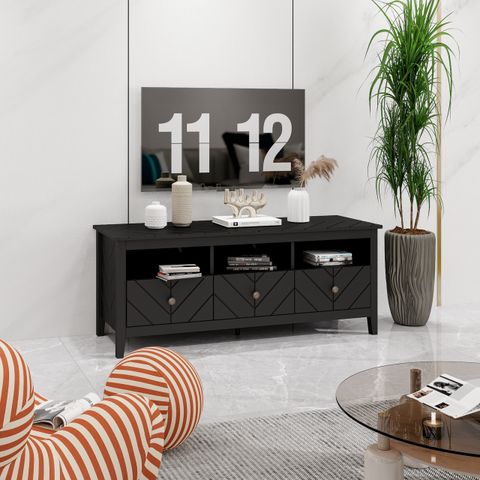 Cosotower 3 Drawer Tv Stand,Mid-Century Modern Style,Entertainment ... in Maximizing Space and Style The Alton 3-Drawer TV Stand Solution