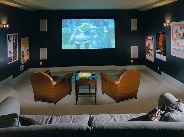 Cozy Media Room Design | 9 Awesome Media Rooms Designs | Decoist for Creating a Cozy Media Haven: Design Inspiration with the Myles 2-Door Stand