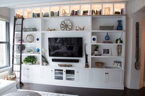 Dumbo Custom White Media Built-In - Modern - Living Room - New York ... with regard to