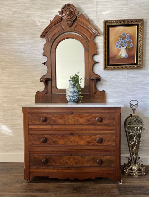 Early 19Th Century Eastlake Victorian Dresser With Swivel Mirror And ... for Unveiling the Timeless Elegance of Conley Dressers and Mirrors