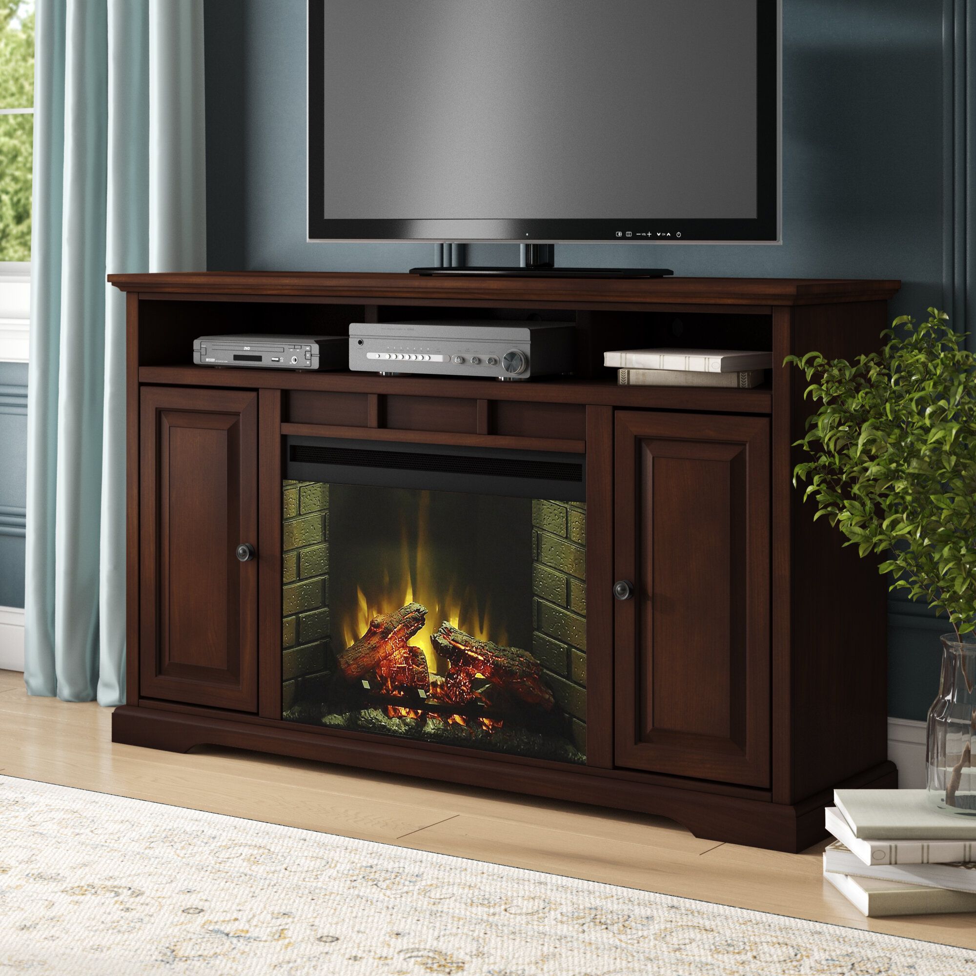 Fireplace Tv Stand 70 Inch - Foter inside 70&quot; Fireplace Tv Stand With Led Display, Entertainment Center For Tvs Up To 80&quot;, Black