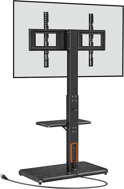Floor Tv Stand With Power Outlet, Universal Tv Stand For 32-75 Inch Tvs ... inside