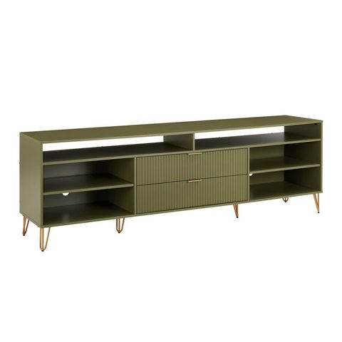 George Oliver Dumbo 85" Mid-Century Modern Tv Stand With 6 Shelves And ... in How to Perfectly Style Your Living Room with the DUMBO TV Stand