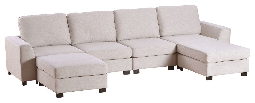 Gewnee 3 Pieces U Shaped Sofa With Removable Ottomans - Transitional ... with Common Challenges and Solutions with Gewnee SOFA