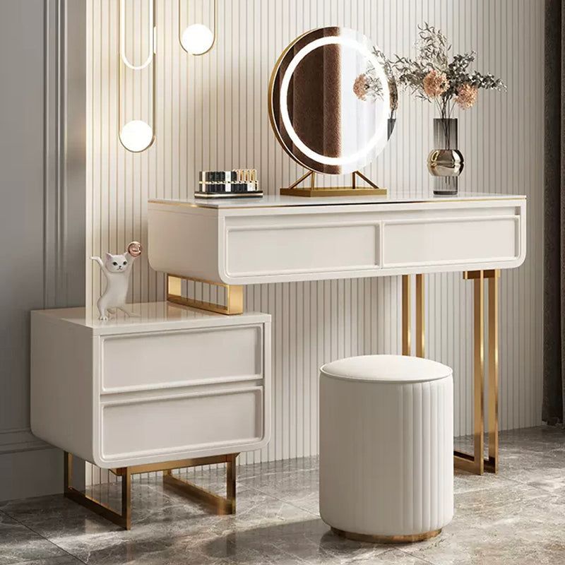 Glam Style White Gold Dresser Bedroom With Drawer Standing Make-Up ... in A Deep Dive into the Craftsmanship Behind the Emma White and Gold Dresser