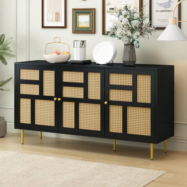 The 57"W Black Sideboard An Exploration of Materials and Craftsmanship