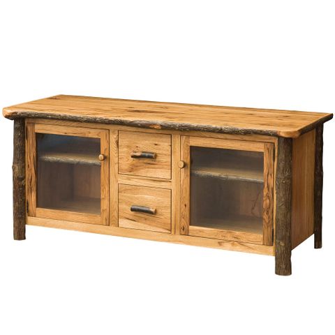 Hickory 60" Amish Tv Stand & Amish Bookshelf | Cabinfield pertaining to Hickory TV Stands A Guide to Durability and Aesthetic Appeal