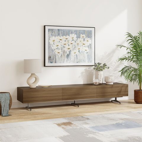 Horizon 3 Drawer Tv Stand With Metal Legs pertaining to Maximizing Space and Style The Alton 3-Drawer TV Stand Solution