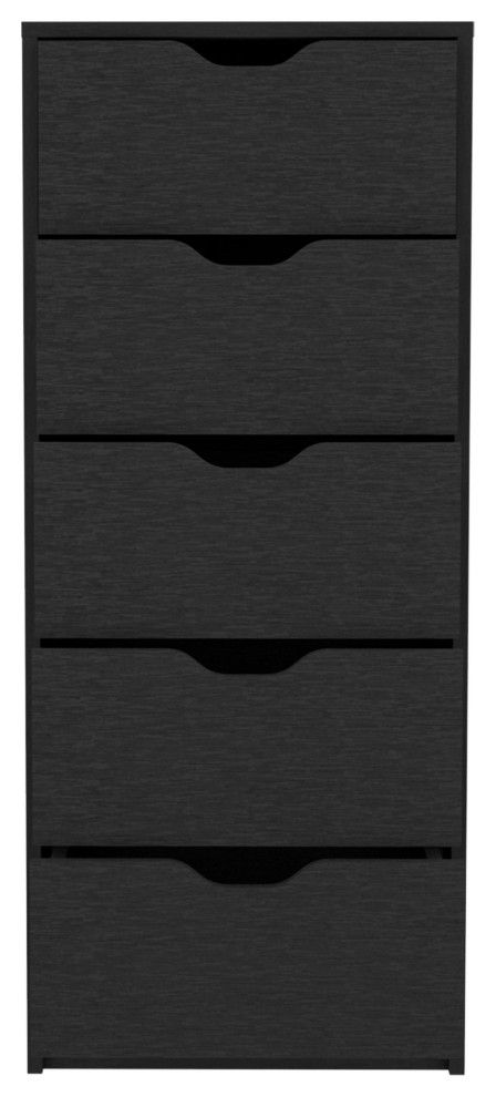 Houma 5 Drawers Narrow Dresser, Black - Transitional - Dressers - By ... throughout How to Organize Your Clothes Efficiently Using a Five Drawer Dresser