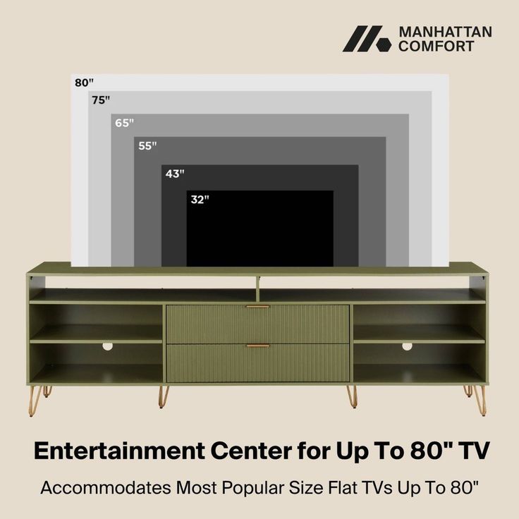 Manhattan Comfort 85&quot; Dumbo Tv Stand For Tvs Up To 80&quot; Olive Green In ... regarding From Assembly to Aesthetic Mastering the Manhattan Comfort DUMBO TV Stand