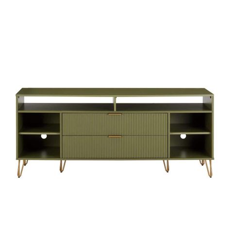 Manhattan Comfort Dumbo 62.99 In. Olive Green Mid-Century Modern Tv ... intended for From Assembly to Aesthetic Mastering the Manhattan Comfort DUMBO TV Stand