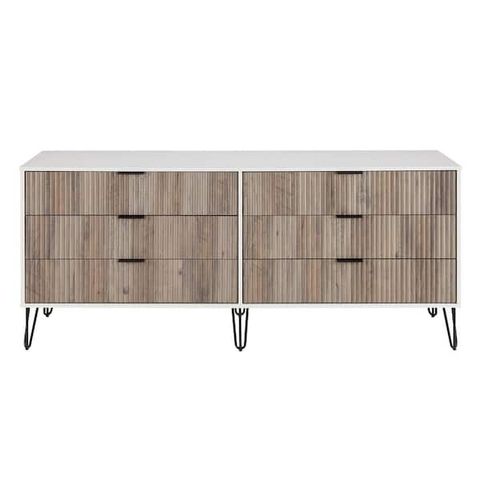 Manhattan Comfort Dumbo White And Grey Modern 6-Drawer 69.68 In. W ... inside From Assembly to Aesthetic Mastering the Manhattan Comfort DUMBO TV Stand