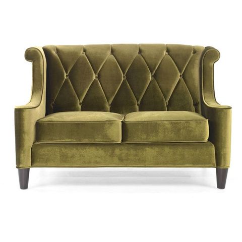 Modern Green Velvet Loveseat throughout