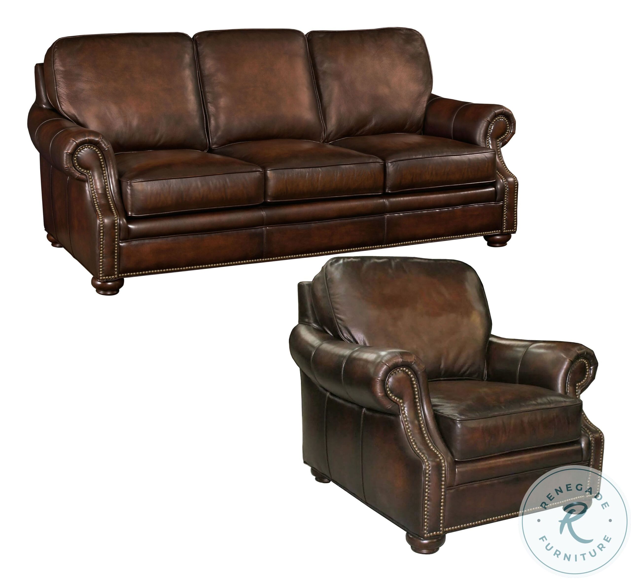 Montgomery Brown Leather Sofa From Hooker | Coleman Furniture pertaining to