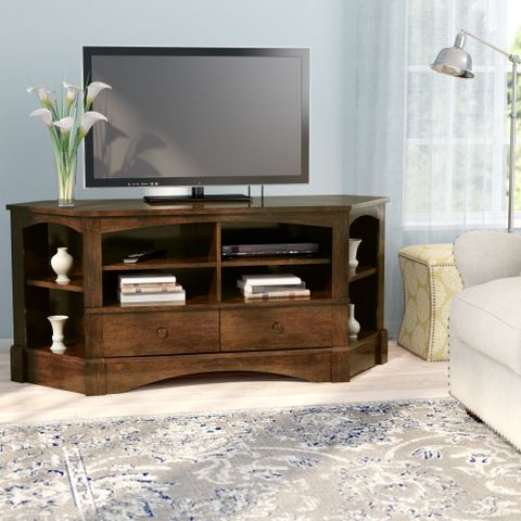 Oak Corner Tv Cabinets For Flat Screens At Laura Morse Blog inside From Clutter to Calm How a Corner TV Console Transforms a Room