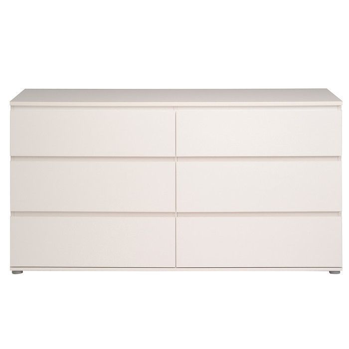 Parisot Neo 6 Drawer Chest In White | Dresser &amp;Amp; Chests pertaining to
