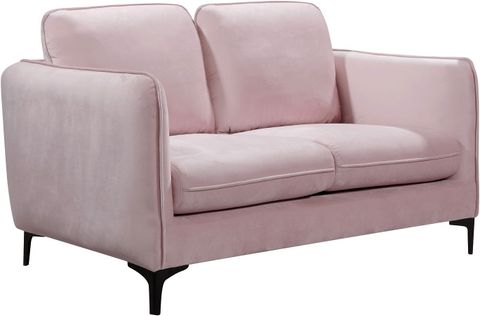 Poppy Velvet Loveseat (Pink) By Meridian Furniture | Furniturepick intended for Caring for Your Investment Maintaining the Beauty of Your Velvet Loveseat