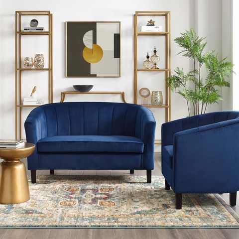 Prospect Channel Tufted Performance Velvet Loveseat And Armchair Set In ... inside Caring for Your Investment Maintaining the Beauty of Your Velvet Loveseat