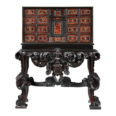 Rare 17Th Century Neapolitan Ebony Tortoiseshell And Mother Of Pearl ... pertaining to The Artistry and Legacy of Ebony and Mother of Pearl Furniture