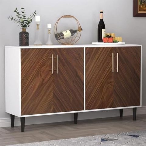 Sideboards And Buffets With Buffet Cabinet With 4 Door Credenzas For ... with The 57"W Black Sideboard An Exploration of Materials and Craftsmanship