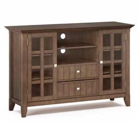 Simpli Home Acadian Solid Wood 60 In. Wide Transitional Tv Media Stand ... inside Acadian Solid Wood 60" Tv Media Stand, Rustic Natural Aged Brown